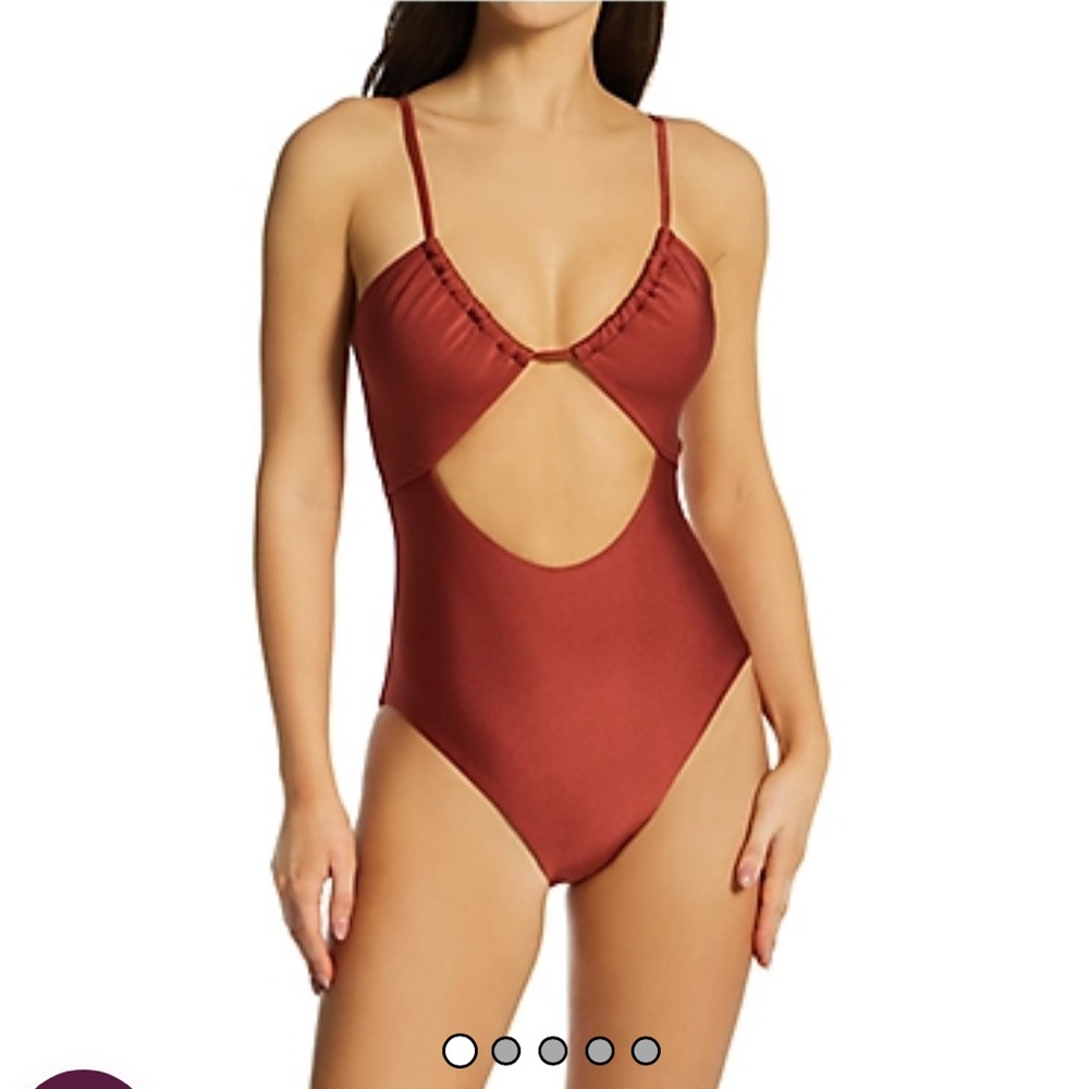 Sanctuary Glistening in Sun Solids Cutout One Pc Swimsuit